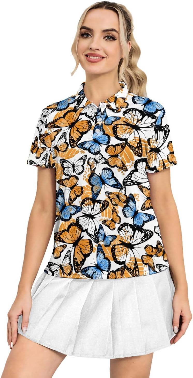 Women's Polo Shirts Short Sleeve Golf Polo Shirts Dry Fit Moisture Wicking Collared Tennis Shirt