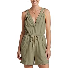 MAKABO Womens Summer Rompers V Neck Sleeveless Jumpsuits With Pockets Adjustable straps Casual Beach Vacation Outfits
