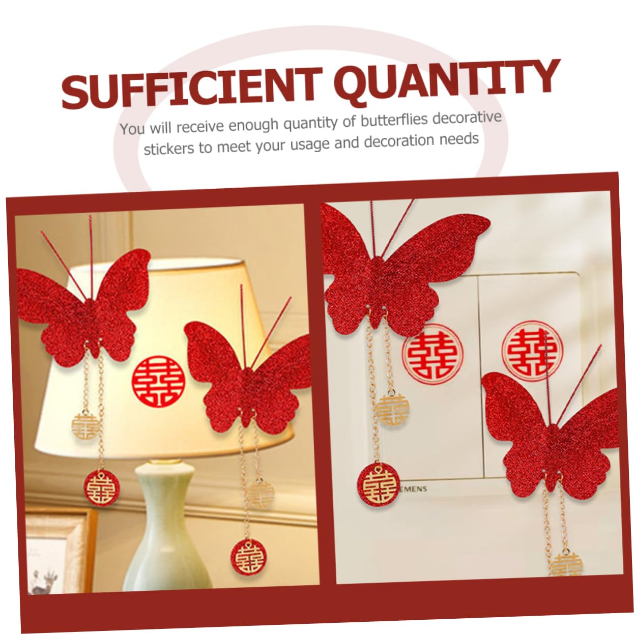 Zerodeko 20stücke Schmetterlings-hängedekorationen Für Hochzeiten Glitzer-butterfly- Für Schlafzimmer Und Wohnraum-dekoration Wiederverwendbar Und Robust