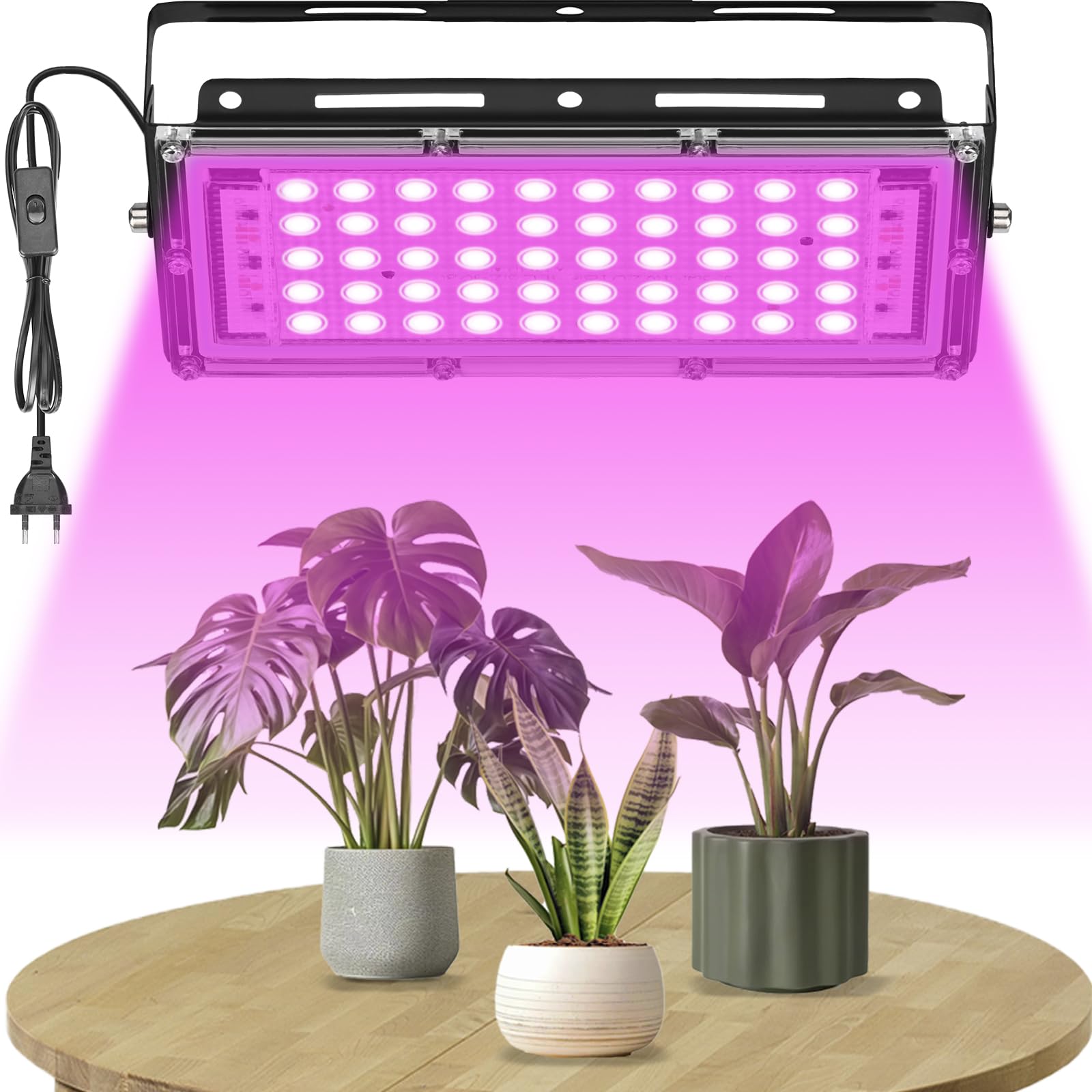 Lamparas de cultivo LED regulable, Grow light Focos LED Cultivo interior Lampara LED Cultivo para plantas de interior, invernadero exterior, vegetales y flores (B)