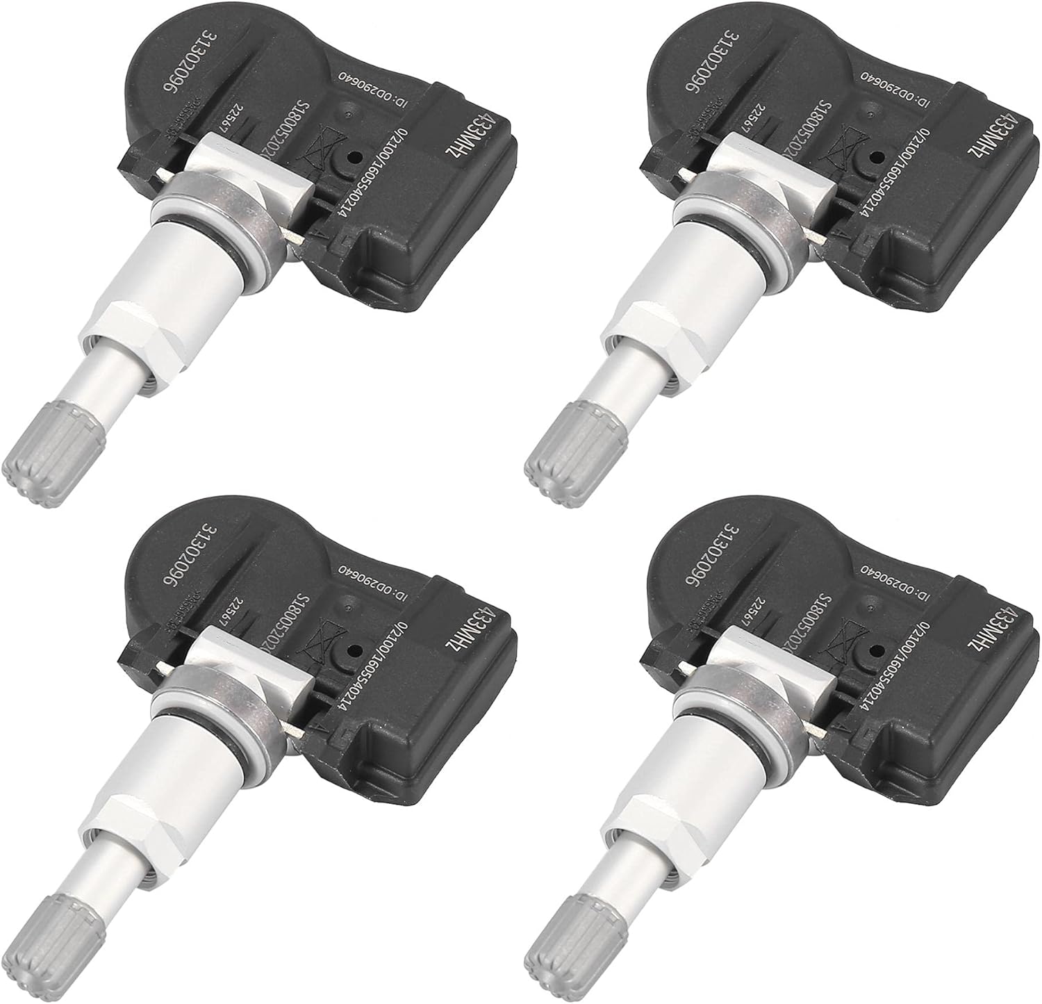X AUTOHAUX 4pcs 433MHz 31302096 Tire Pressure Monitoring System Sensor TPMS Sensor for Volvo S60 S80 V60 XC60 XC70