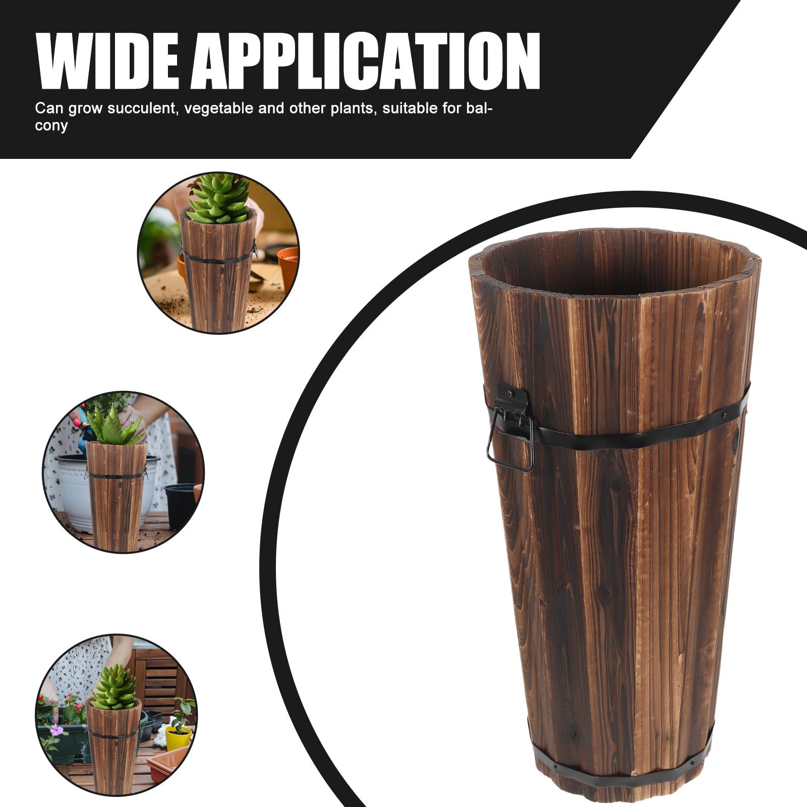 Vaso in Legno per Piante, Marrone, per Casa e Ufficio