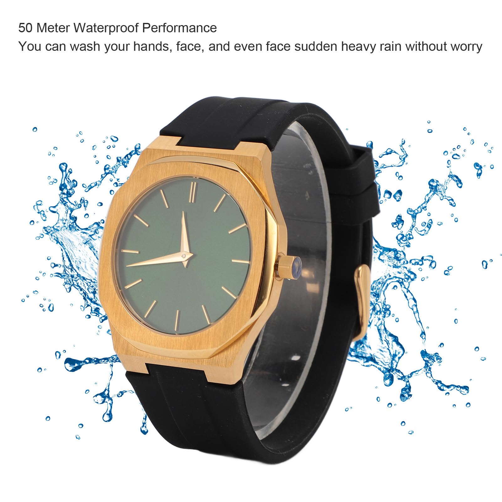 Orologio Al Quarzo da Uomo in Acciaio Inossidabile Super Sottile - Design Minimalista Impermeabile Fino a 50 M con Comodo Cinturino in Silicone - Orologio Elegante e Versatile Abbigliamento