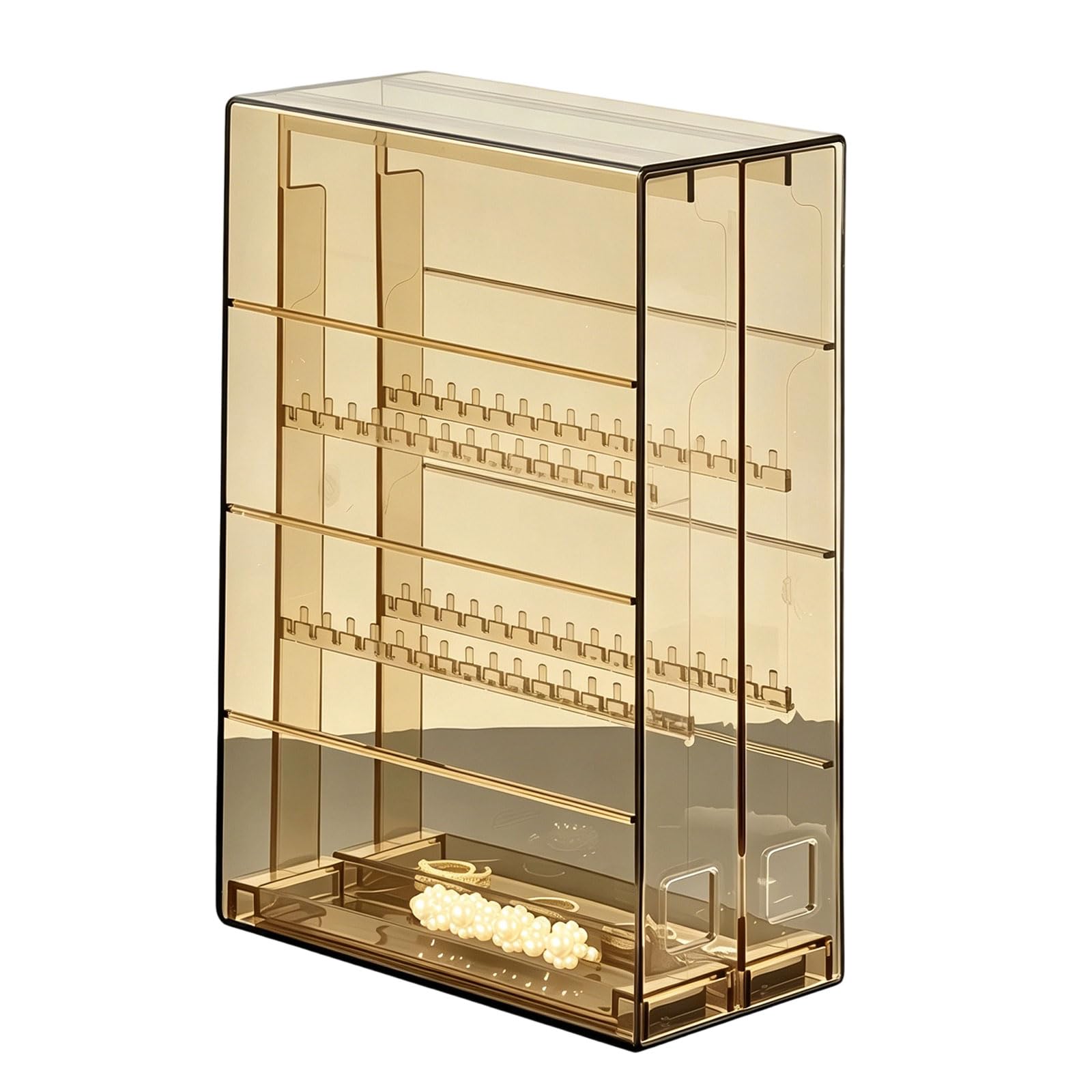 APGLSXY Jewelry Cabinet with See Through Design and Organized Layers Container for Efficient Storage Solution Pull Out Storage Box