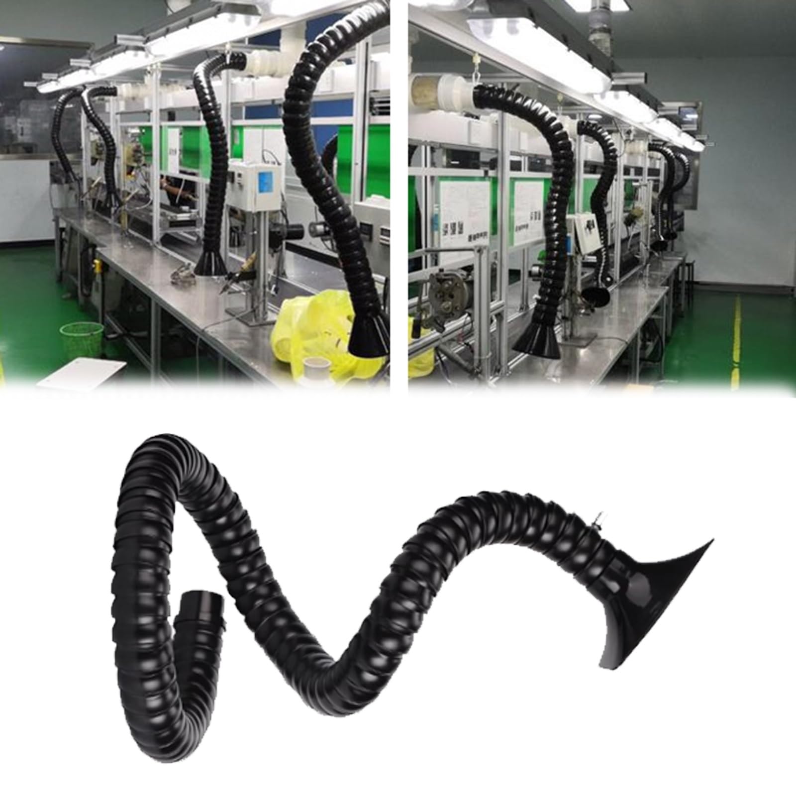 Tubo di raccolta della polvere da 5,1 a 20,3 cm, estrattore di fumi di saldatura, ugello rotondo per rimozione fumo, braccio condotto per officina domestica
