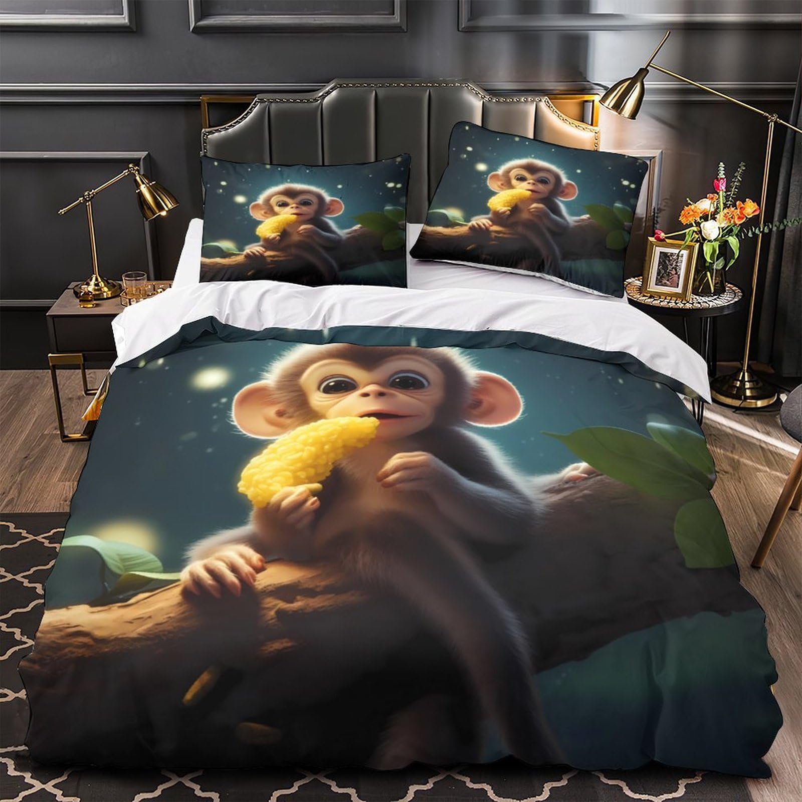 Housse de couette Yorkshire mignon motif chien automne 220x240