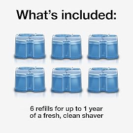 Braun Clean & Renew Refill Cartridges CCR, Replacement Shaver Cleaner Liquid Solution for Clean&Charge System, Pack of 6