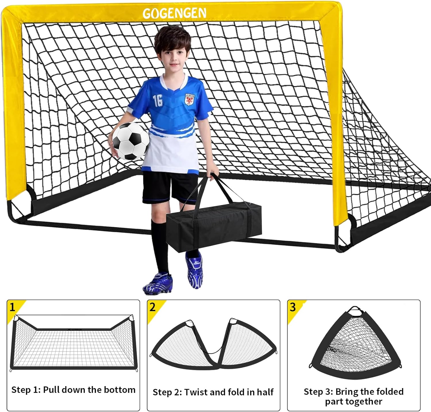 Soccer Goal, 2 of 6x4 Soccer Goals for Backyard with Soccer Net, Soccer Ball, Target, Cones, Soccer Training Equipment for Toddler Kids Youth