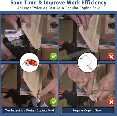 Miniatura 2 de Pie de afrontamiento para sierras de calar, herramienta de carpintería de alta eficiencia compatible con la mayoría de sierras de calar