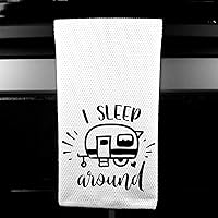 Vista 2 de I Sleep Around Funny Camper Microfiber Kitchen Bar Tea Towel
