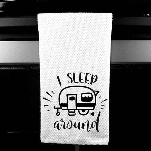 Miniatura 2 de I Sleep Around Funny Camper Microfiber Kitchen Bar Tea Towel