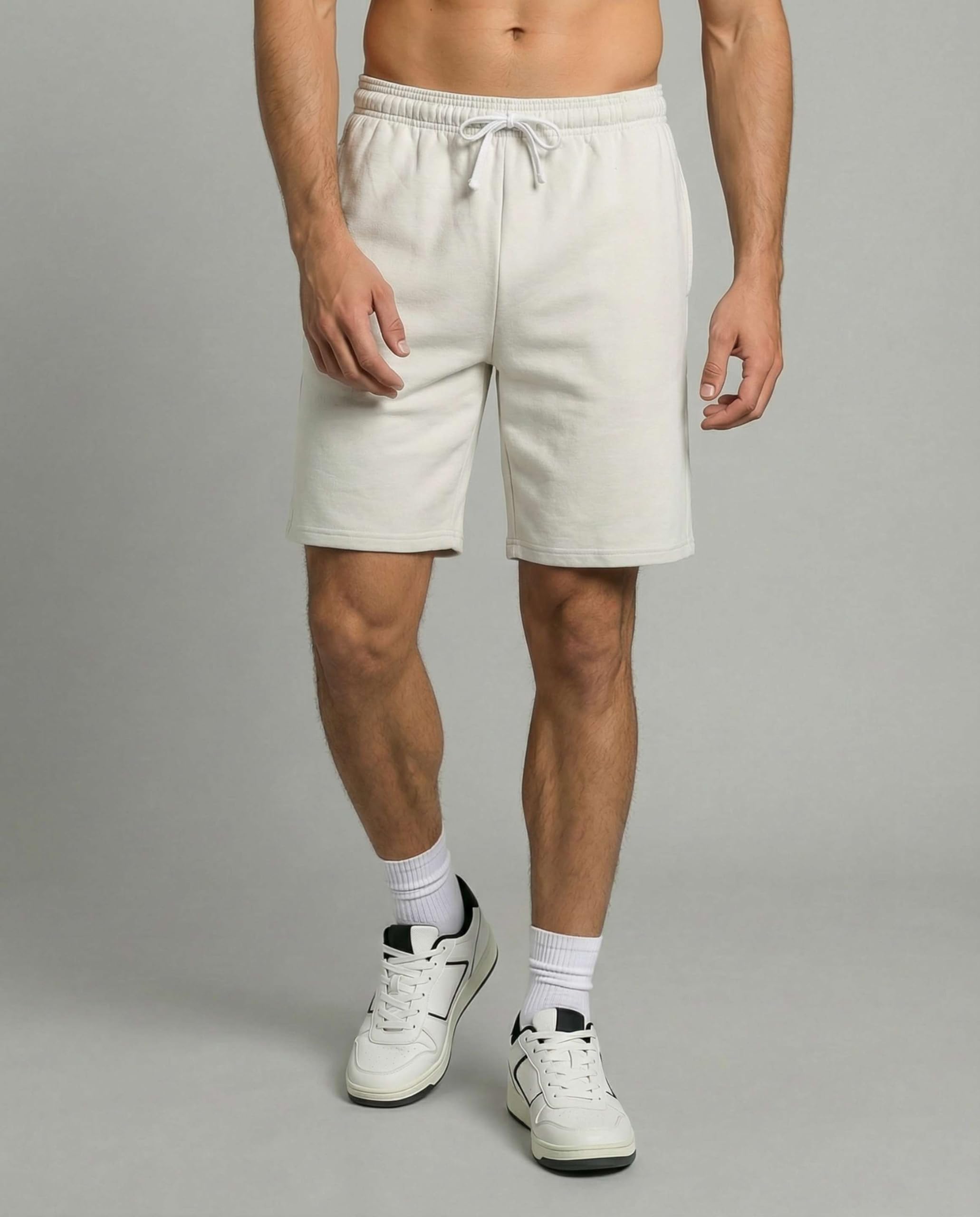 Real Essentials 3er-Pack: Herren-Shorts aus Baumwoll-Fleece, 22,9 cm, Freizeit-Shorts für Fitnessstudio, Lounge und Schlaf, mit Taschen