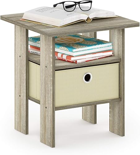 Miniatura 191 de Furinno - Colección Dario - Mesa auxiliar / mesita de arrime / mesita de noche / mesita de luz con cajón, paquete de 1, color expreso/marrón