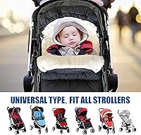 Vista 7 de Manta Universal Impermeable y Gruesa para Cochecito de Bebés, Saco de Dormir para Cochecito de Niños Pequeños y Saco de Pies y Banderines y Cubierta