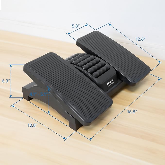 Reposapiés ergonómico Mount-It! con inclinación ajustable, negro miniatura 6
