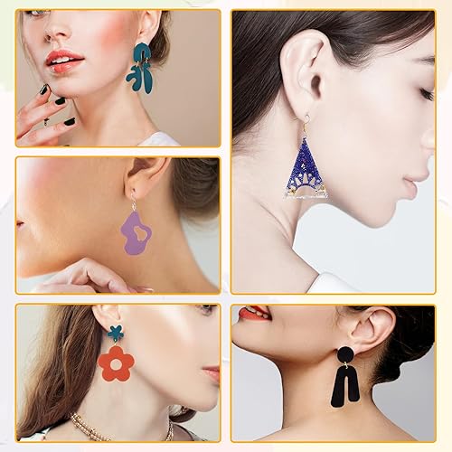 Miniatura 3 de Kit de 110 piezas de resina para hacer joyas, moldes de aretes de resina epoxi, moldes de silicona para resina, molde colgante de resina DIY, moldes