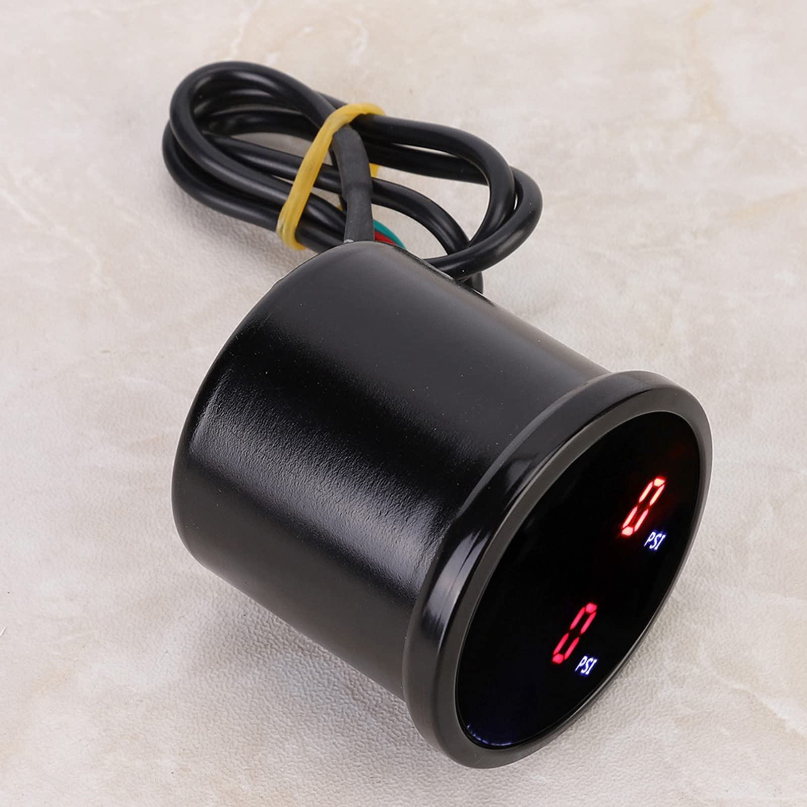 Tbest Misuratore di pressione dell'aria PSI per auto da 2 pollici, 52 mm, doppio display digitale, kit sensore di marcia, aggiornamento professionale del bordo in lega di alluminio
