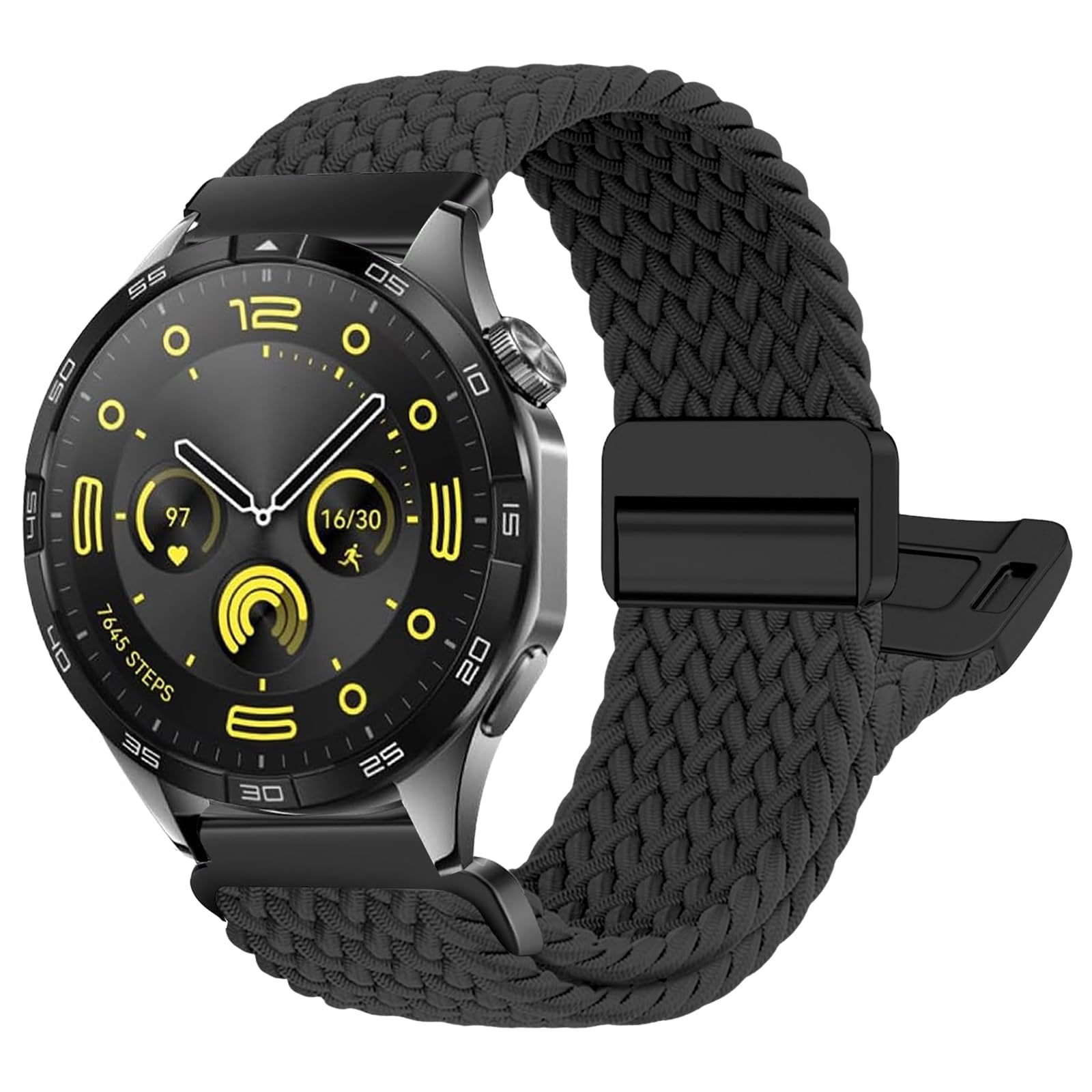 chinbersky Trenzada Correa para Huawei Watch GT5/GT3/GT 4/GT3 Pro/GT5Pro 46mm/GT2/GT 46mm/GT2Pro/GT2e/GT Runner/Huawei Watch3/3Pro/Watch4/4 Pro/Galaxy Watch 46mm/3 45mm, Magnética 22mm Nailon Correa