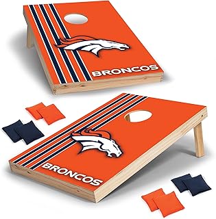 NFL 2' x 3' Solid Wood Cornhole Set with Direct Print HD Team Graphics – Great Gift for Any Football Fan! Bean Bag Toss Family Outdoor Games