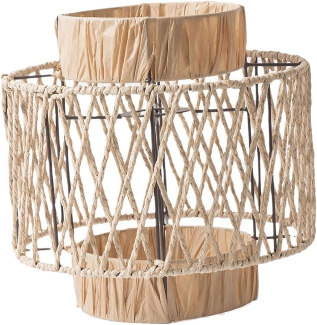 MAGICLULU Woven Lamp Shade Handmade Paper Rope Pendant Light Cover Ceiling Lampshade for Home Decor
