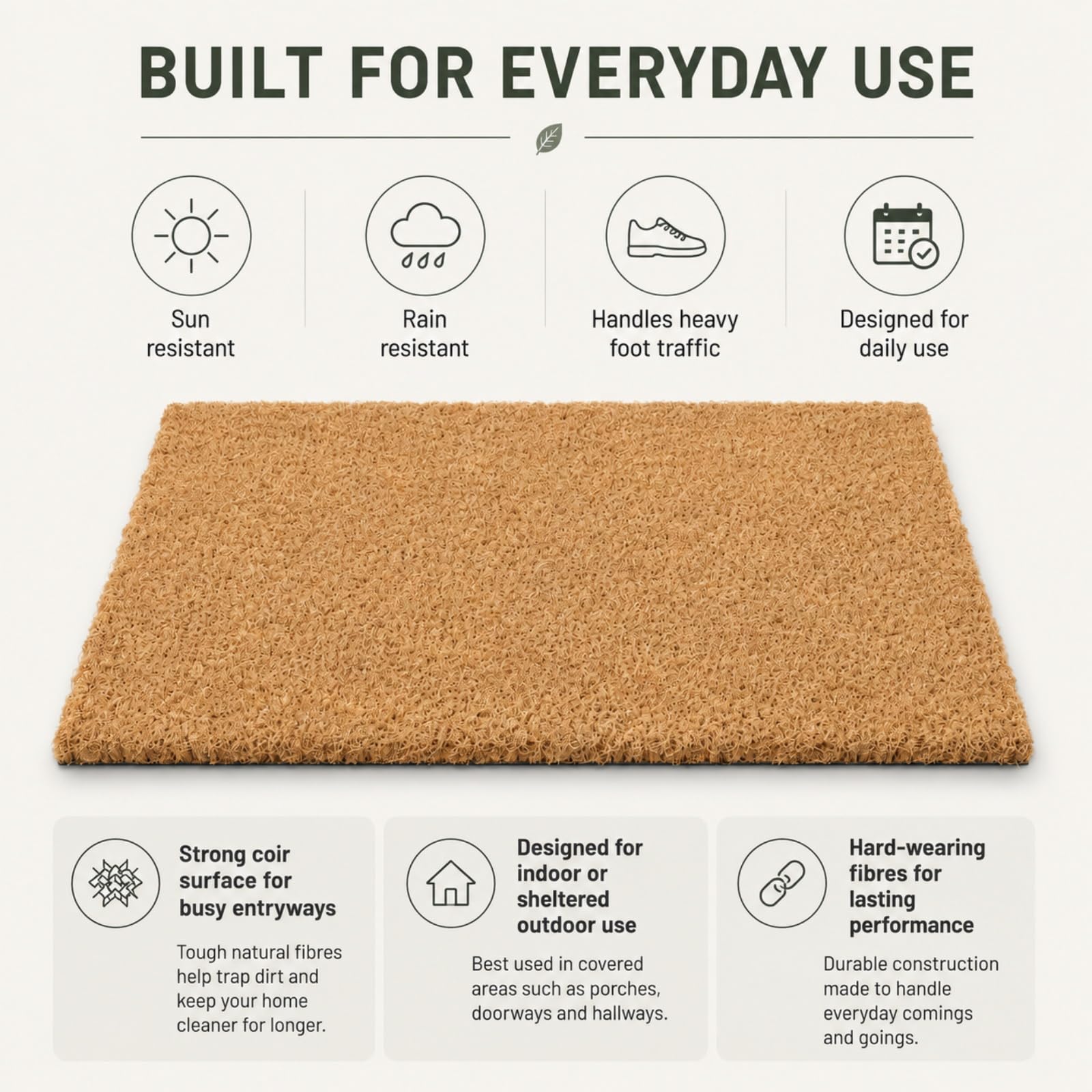 Morbuy Felpudo de Fibra de Coco Alfombra de Entrada (Pájaro,60x90cm) | Antideslizante Felpudo Resistente para Puerta Exterior e Interior Duradero y Fácil de Limpiar para Casa y Porche