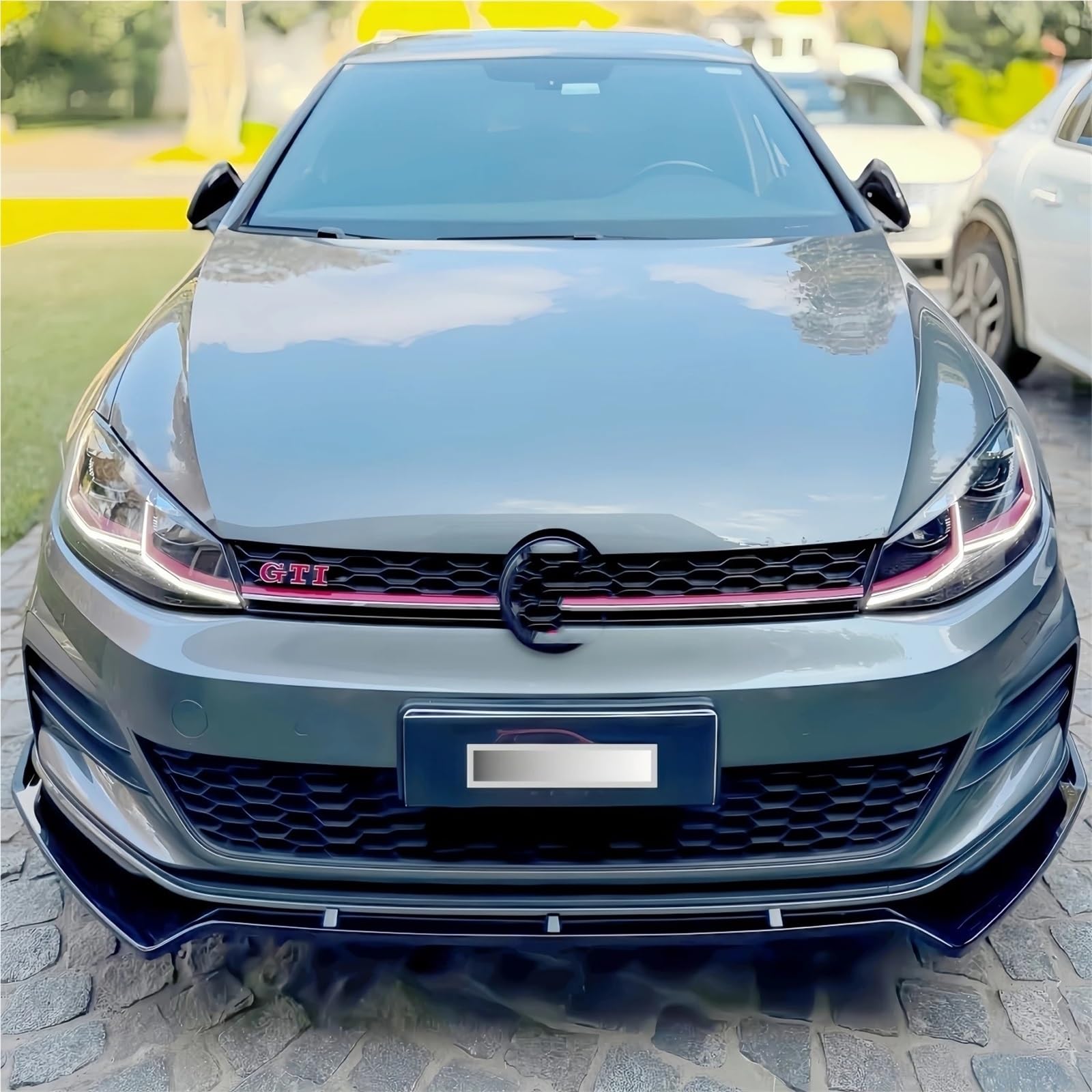 Maxton Style błyszczący czarny przedni zderzak samochodowy Splitter Lip kompatybilny z VW Golf 7 MK7 GTI GTD GTE R R-LTSI TDI 2013-2020 Tuning Bodylits(GTI GTD R R-Line)