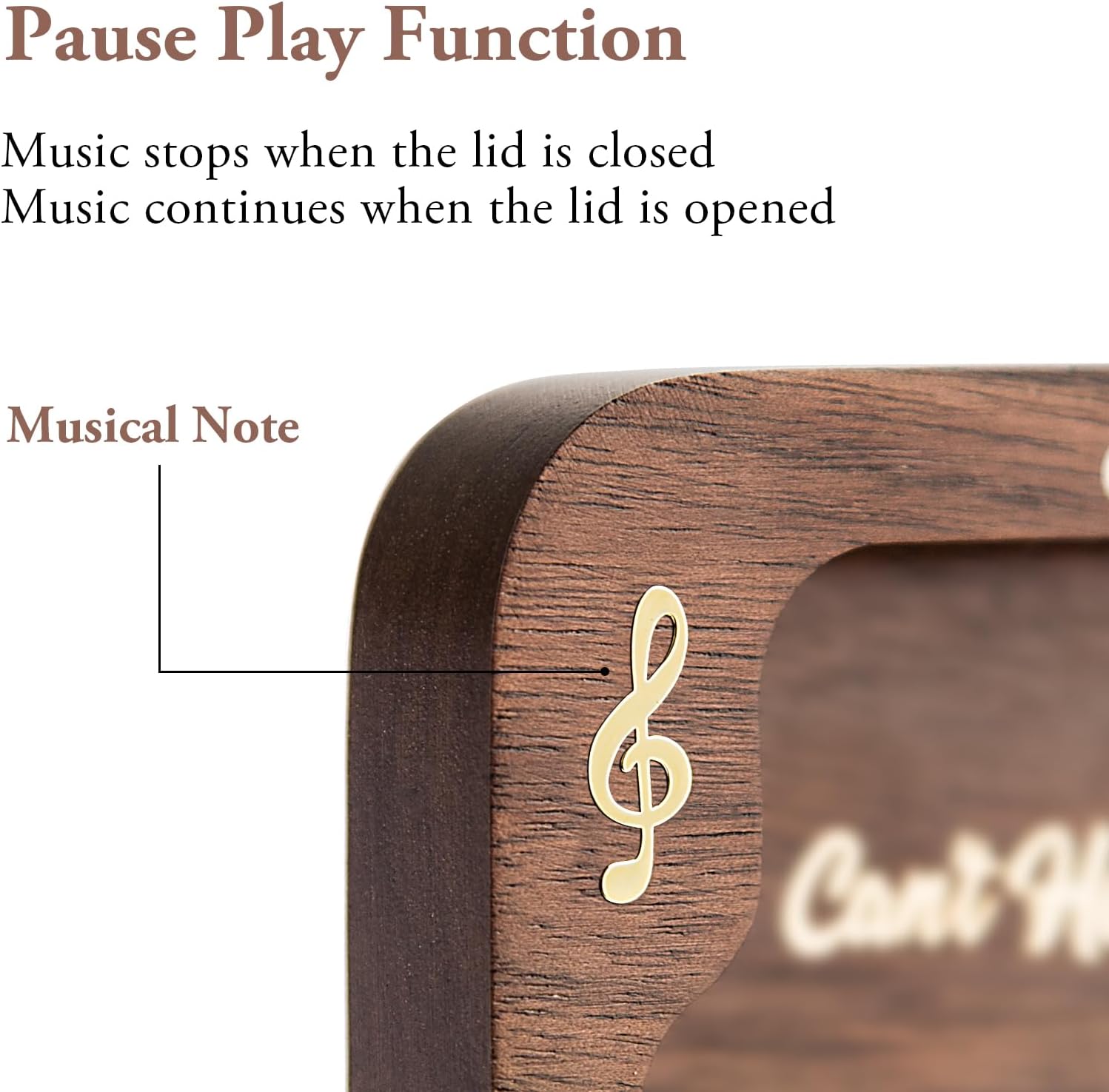 You are My Sunshine Wind up Music Box, Vintage Wood Musical Box Gifts for Birthday Christmas Valentine's Day Anniversary (Walnut)