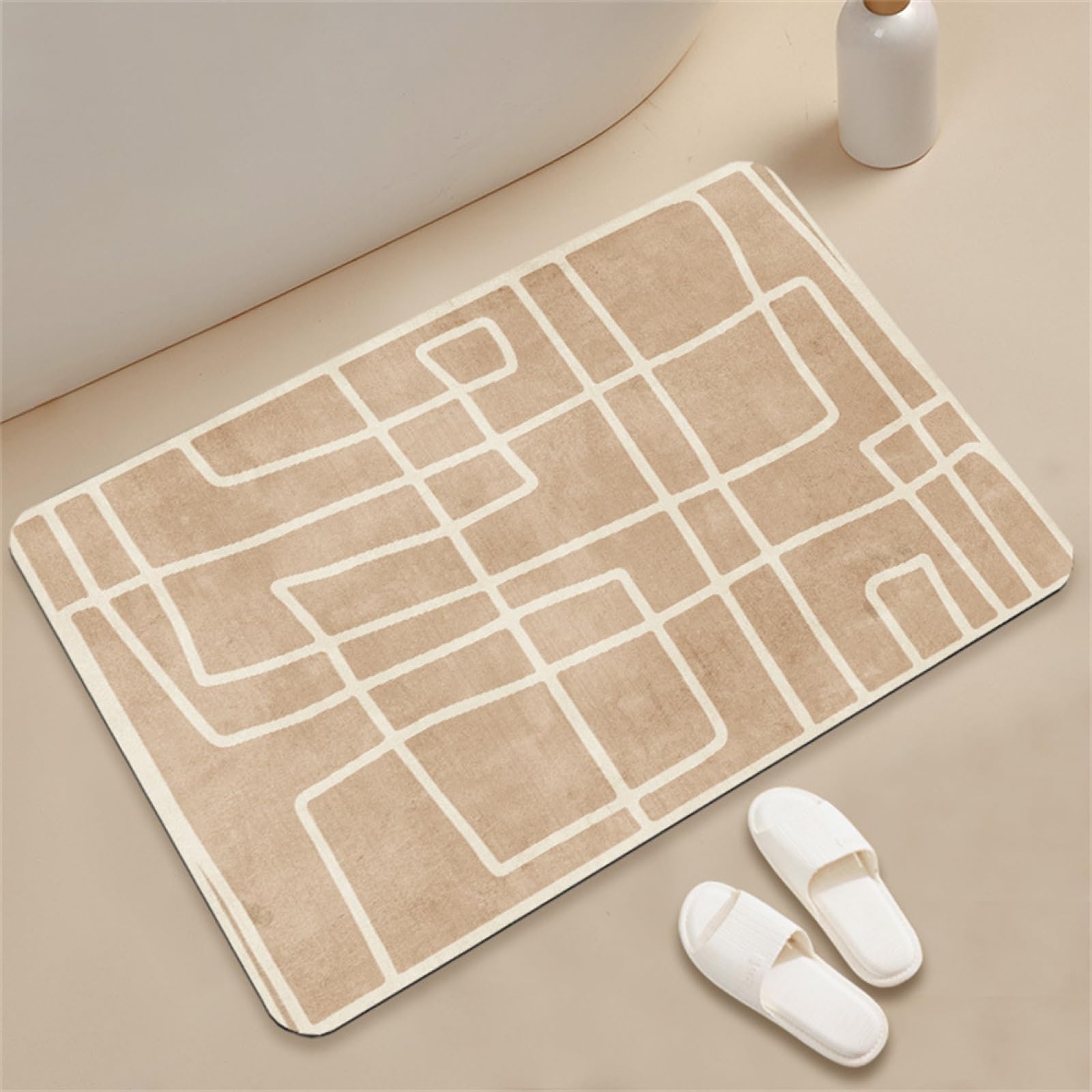 Alfombras de baño lavables para salida de ducha y zonas de cocina color marrón