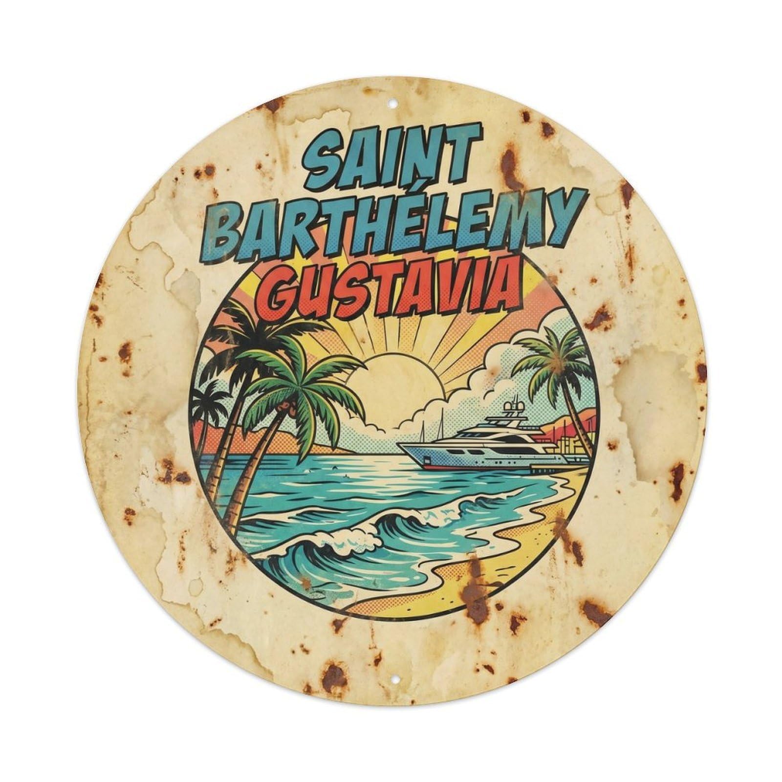 Saint Barthelemy Gustavia Lagoon Travel Pop Color Metal Tin Sign