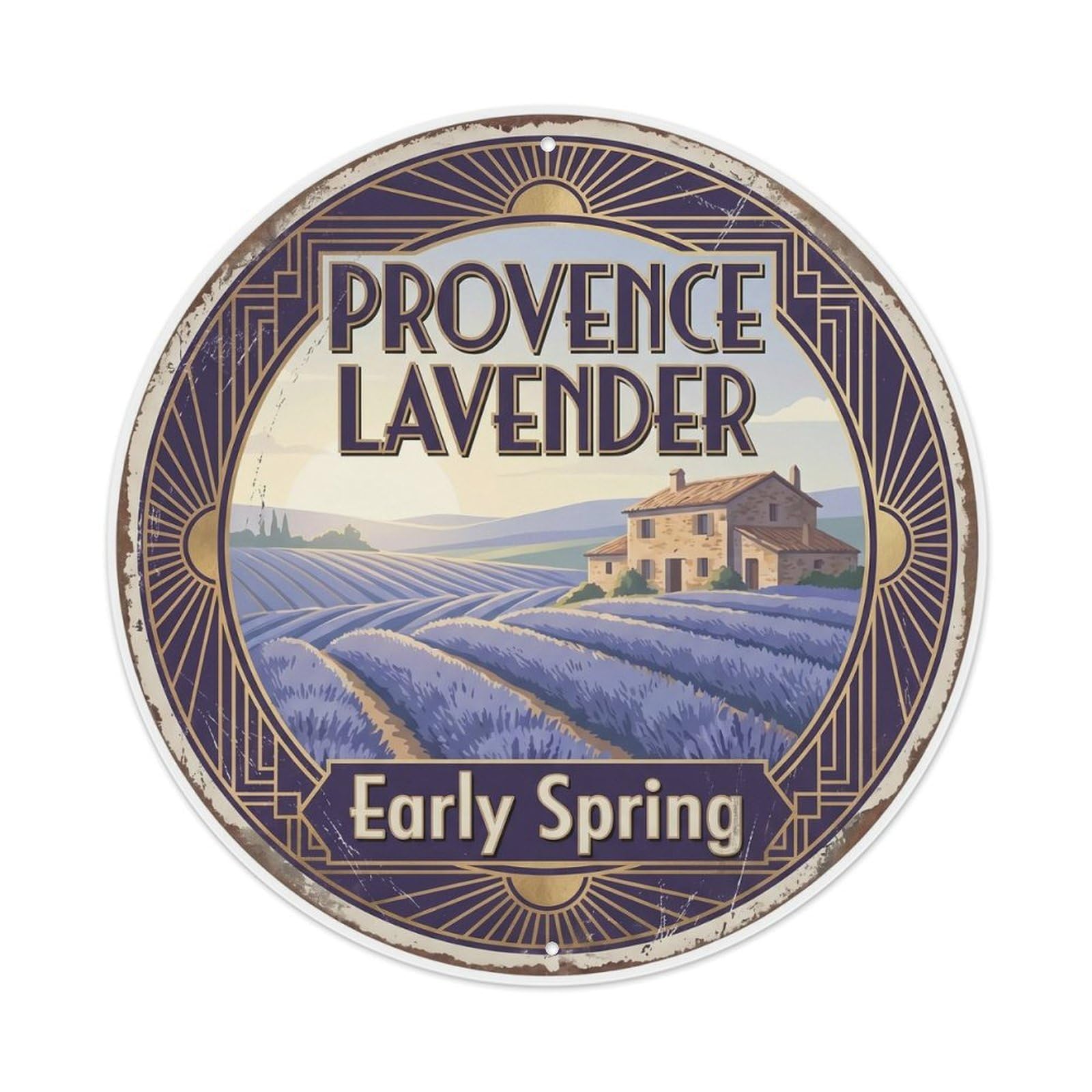 Vintage Travel Provence Lavender Spring Metal Tin Sign