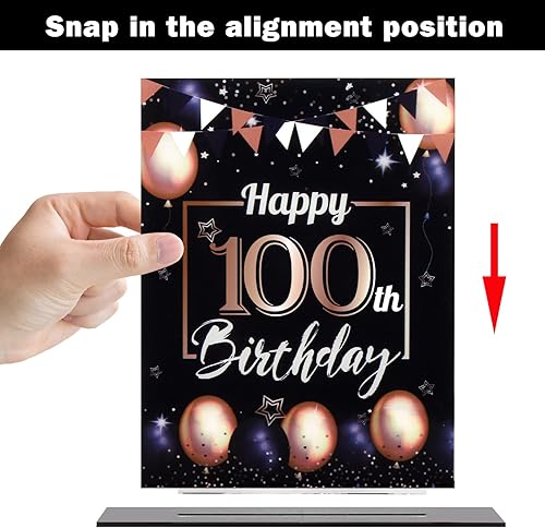 Miniatura 143 de LINGTEER Happy 11th Birthday Decorations, 2Pcs Black&Gold Stand Print Acrylic Table Centerpieces Backdrop Board- Cheers to 11 Years Old Fun Birthday