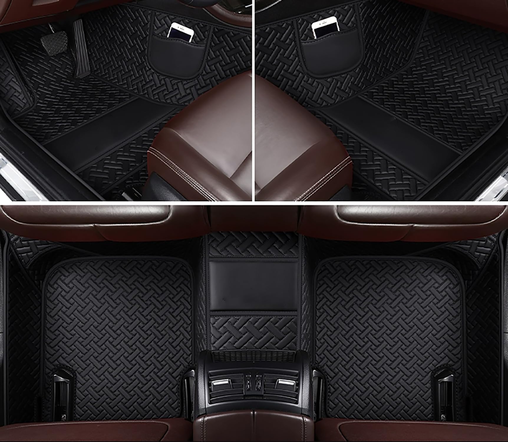 Custom 3D Leather Car Floor Mats for Maserati Quattroporte, Ghibli, Levante, GranTurismo,Grecale (2004-2025) - Custom Logo, Full Coverage, Anti - Slip & Waterproof