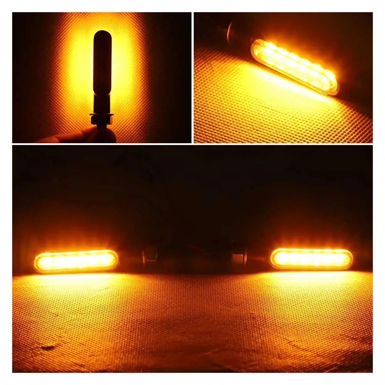 PBCGTFHJK 8mm Fit for Mini L-ed Motorcycle Turn Light lamp Indicators Blinker clignotant Moto L-ed Fit for yamahaa Fit for Kawasaki Cafe Racer(4pcs 6leds Chrome)