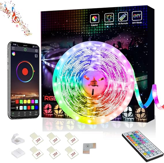 Romwish LED Strip Lights 16.4ft, with APP Control Music Sync Color