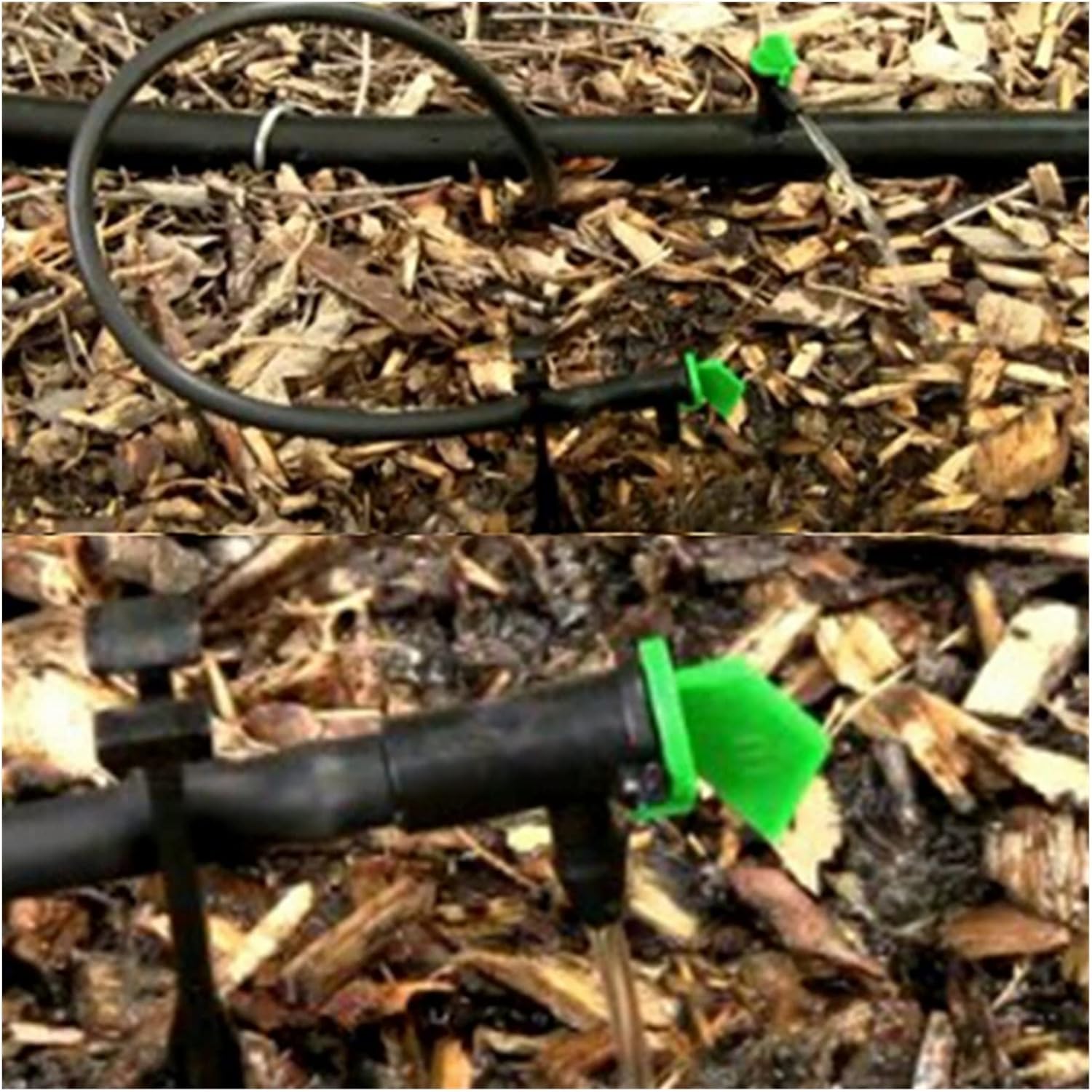 Hose Connector Adapter 100 Pieces of Green 16L/H Fllauncher Durablericultural Plant Irrigation Drip Irrigation Emitter Detachable Dripper Gardening Dripper