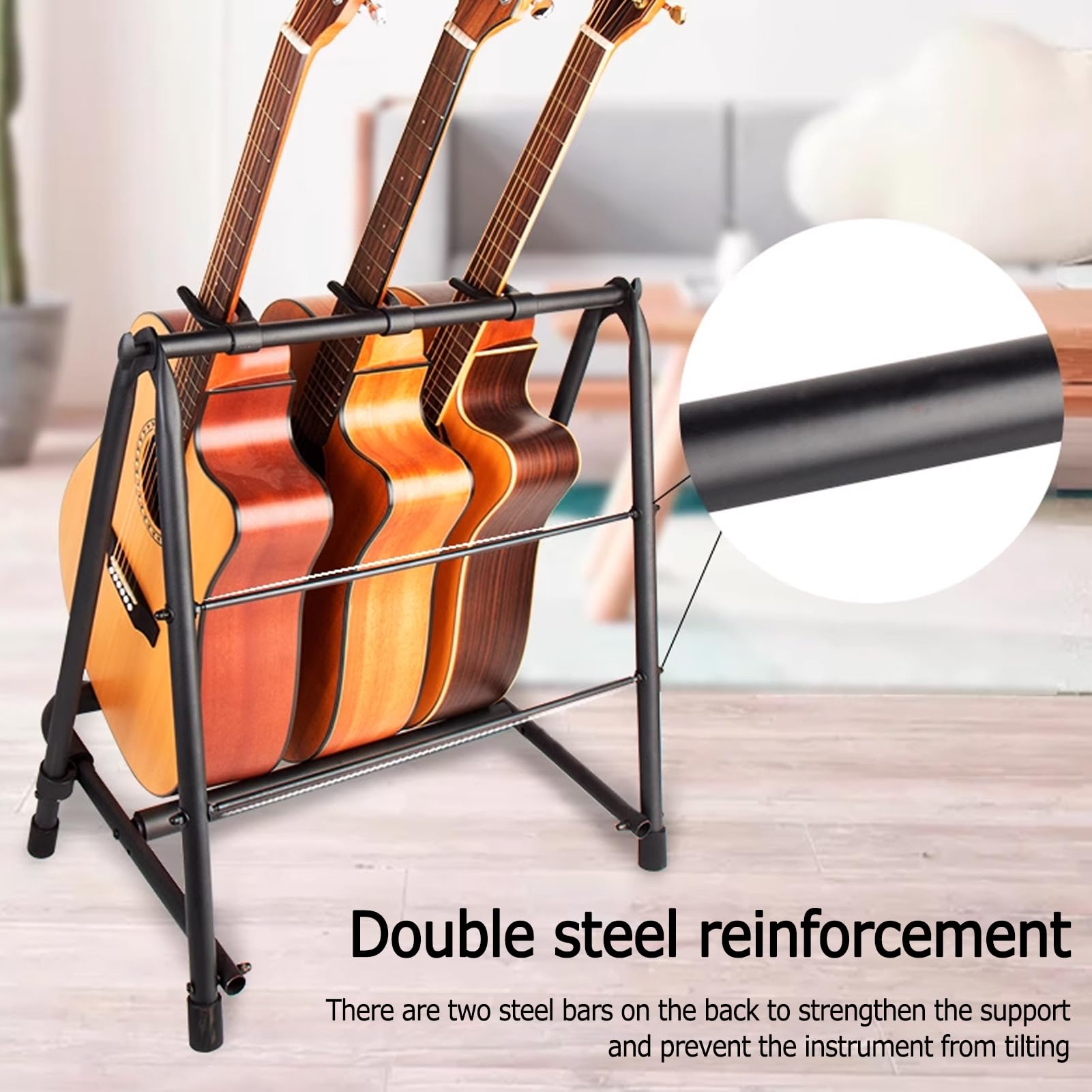 Supporto per chitarra, espositore pieghevole per chitarra acustica, elettrica e basso, design salvaspazio, facile da usare, accessorio ideale per chitarra