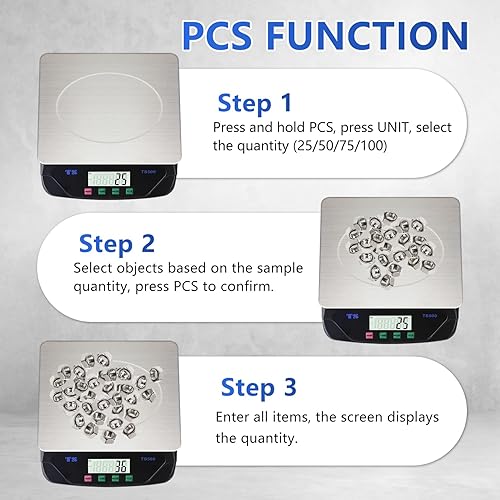 Miniatura 4 de Báscula de alimentos de 0.05 oz1 g de precisión, 66.1 lbs66 libras báscula de cocina digital comercial con 6 unidades de tara pantalla LCD