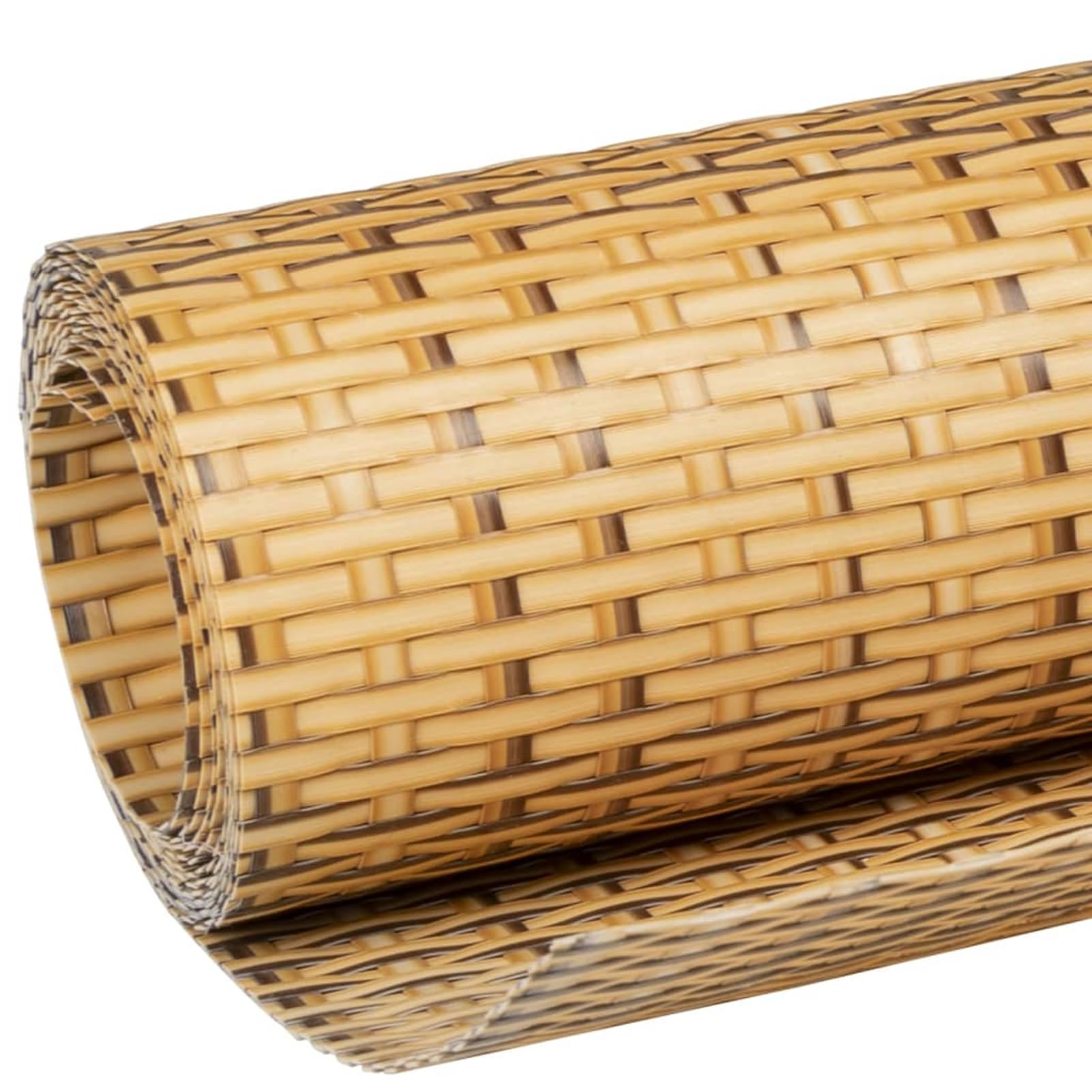 Osłona balkonowa o wyglądzie rattanu, jasnobrązowa, 300 x 100 cm, wykonana z polietylenu, odporna na światło, odporna na rozerwanie, tłumi dźwięki, zapewnia prywatność na zewnątrz