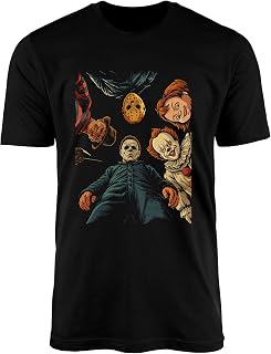 Horror Movie Inspired T-Shirt – Vintage Style Scary Faces Graphic Tee – ...