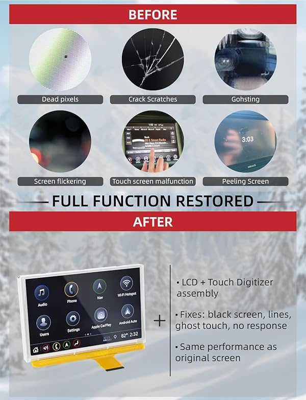 DZFST.FI 8" Touch Screen Glass Digitizer 55 Pin Mylink Radio Navigation Compatible with 2015-2020 Chevy Tahoe Silverado Colorado Suburban & GMC Sierra Yukon Canyon Replace# DJ080PA-01A/G/K/L by DZFST.FI - Image 4