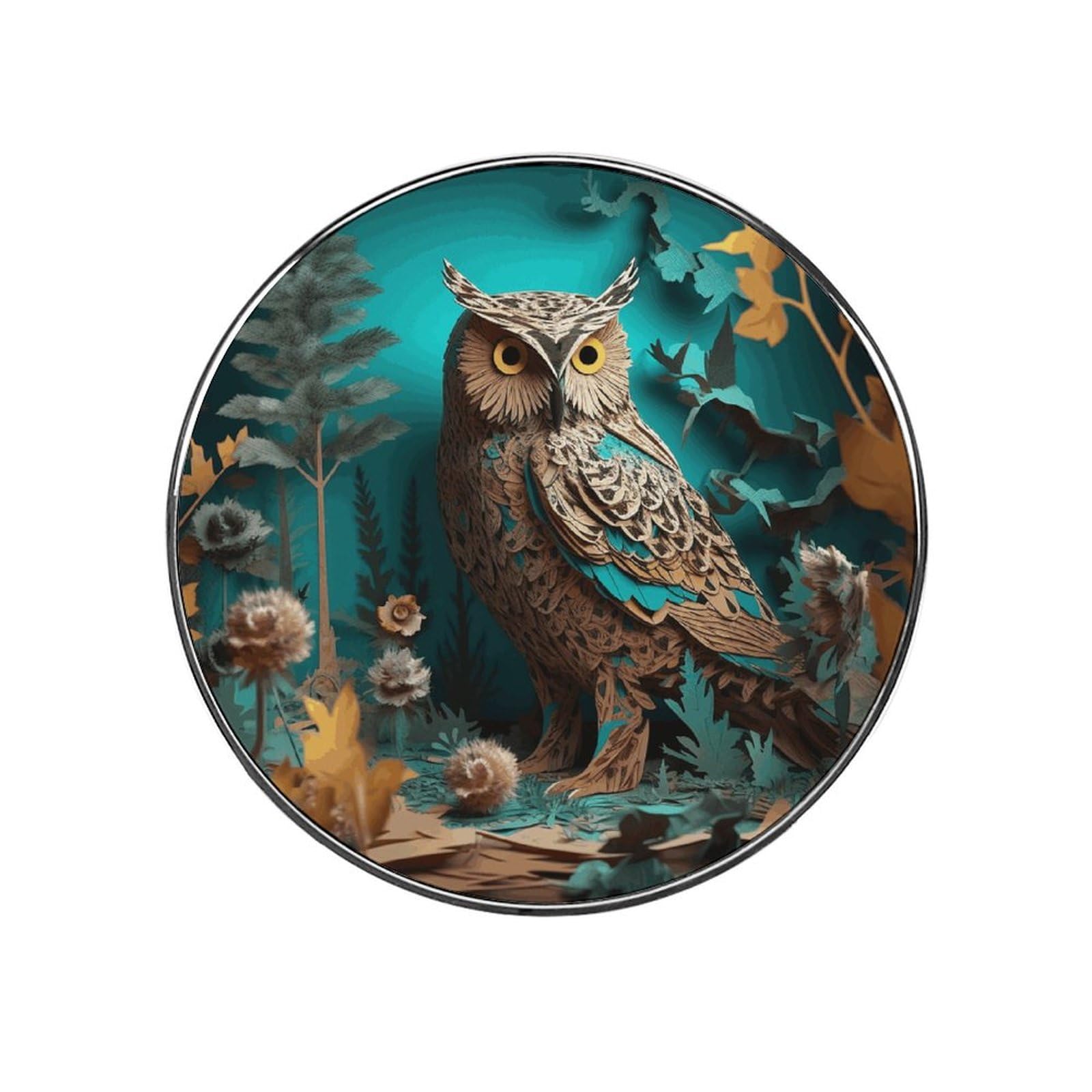 Owl Customizable Refrigerator Magnets, Strong Magnetic Fridge Stickers, Funny Round Decorative Fridge Magnets for Home Kitchen, Whiteboard, Locker, and Office