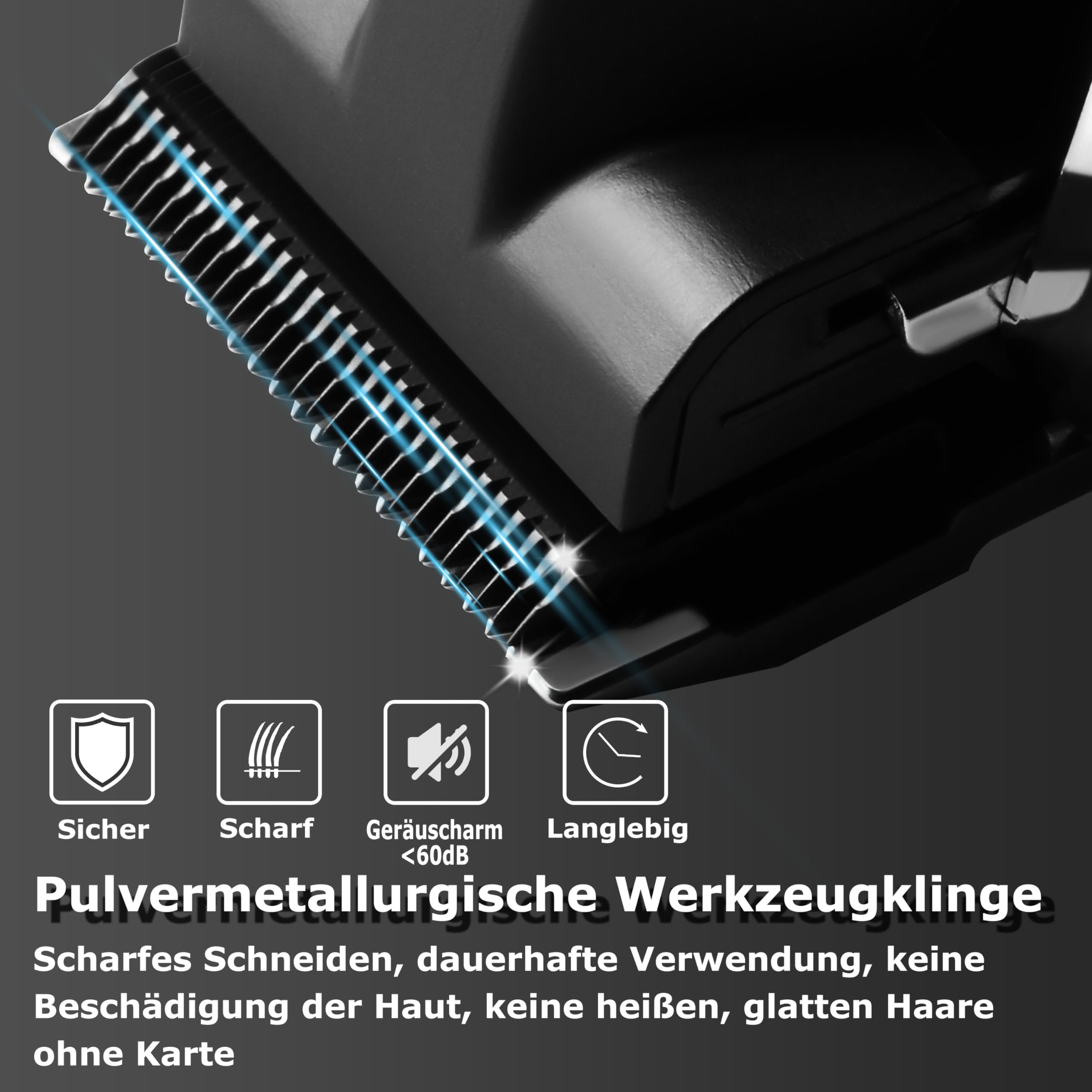 KEMEI 2296 Professionelle Haarschneidemaschinen für Männer | schnurlose Haarschneide-Kits, Haar- & Bartschneider, T-Klinge Barber Clippers mit USB wiederaufladbar, Schwarz