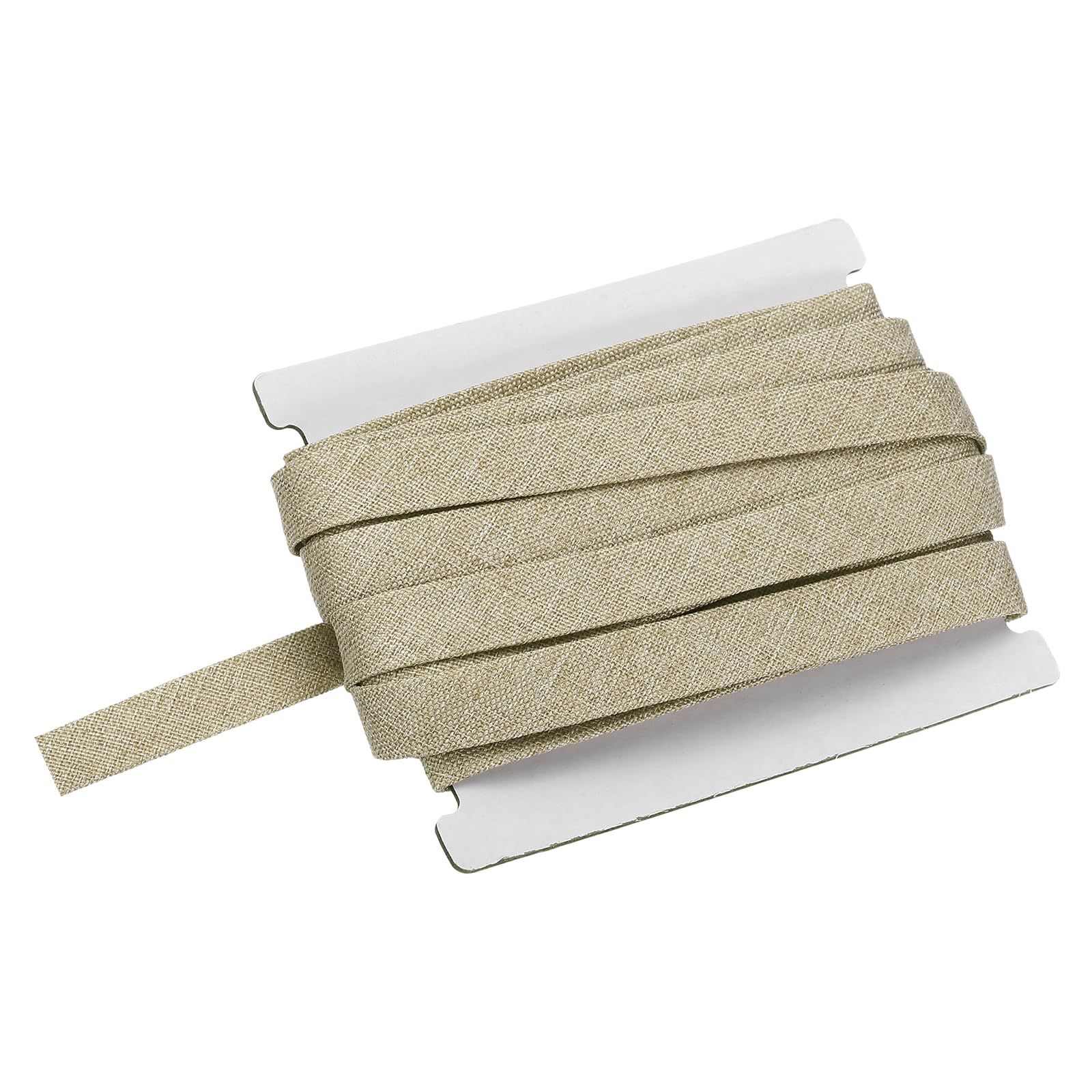 sourcing map Double Fold Bias Binding Tape, 1/2 Inch x 6 Yards Cotton Twill Tape Trim Ribbon for Sewing Wrapping Craft DIY, Linen