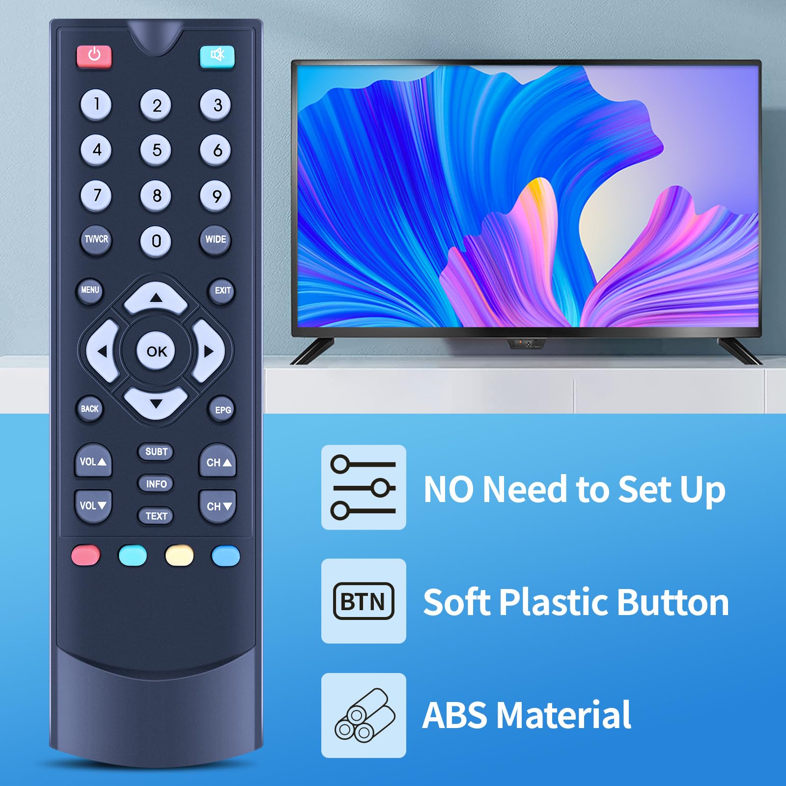 TCNOUMT Generic Replacement Remote Control Suitible for Goodmans Freeview Box GDB12XIT GD11FVZS2 R03SX2 - Image 2