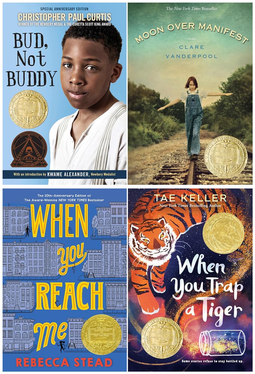 Newbery Medal Winner 4 Books Collection - Bud, Not Buddy; Moon Over Manifest; When You Reach Me; When You Trap a Tiger Perfect Paperback – 2 Oct. 2023