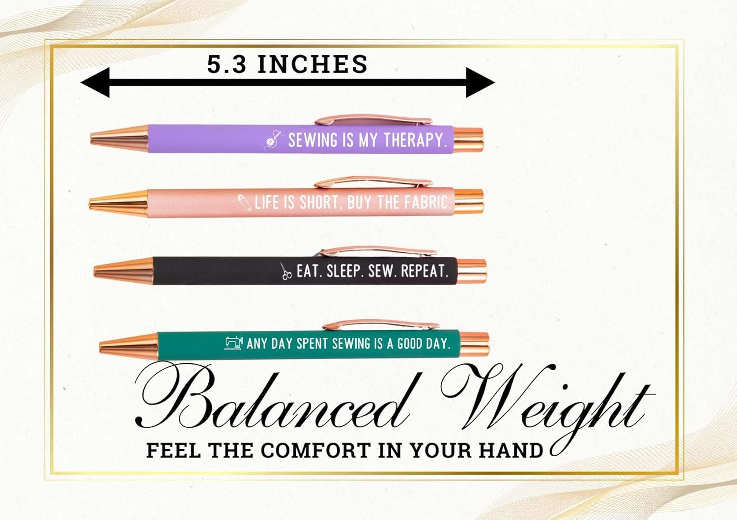 InnoBeta Sewing Gifts for Sew Lovers & Women, Ballpoint Pen Set of 4, Gifts for Sewing Quilting Lovers on Birthday & Christmas - Image 5