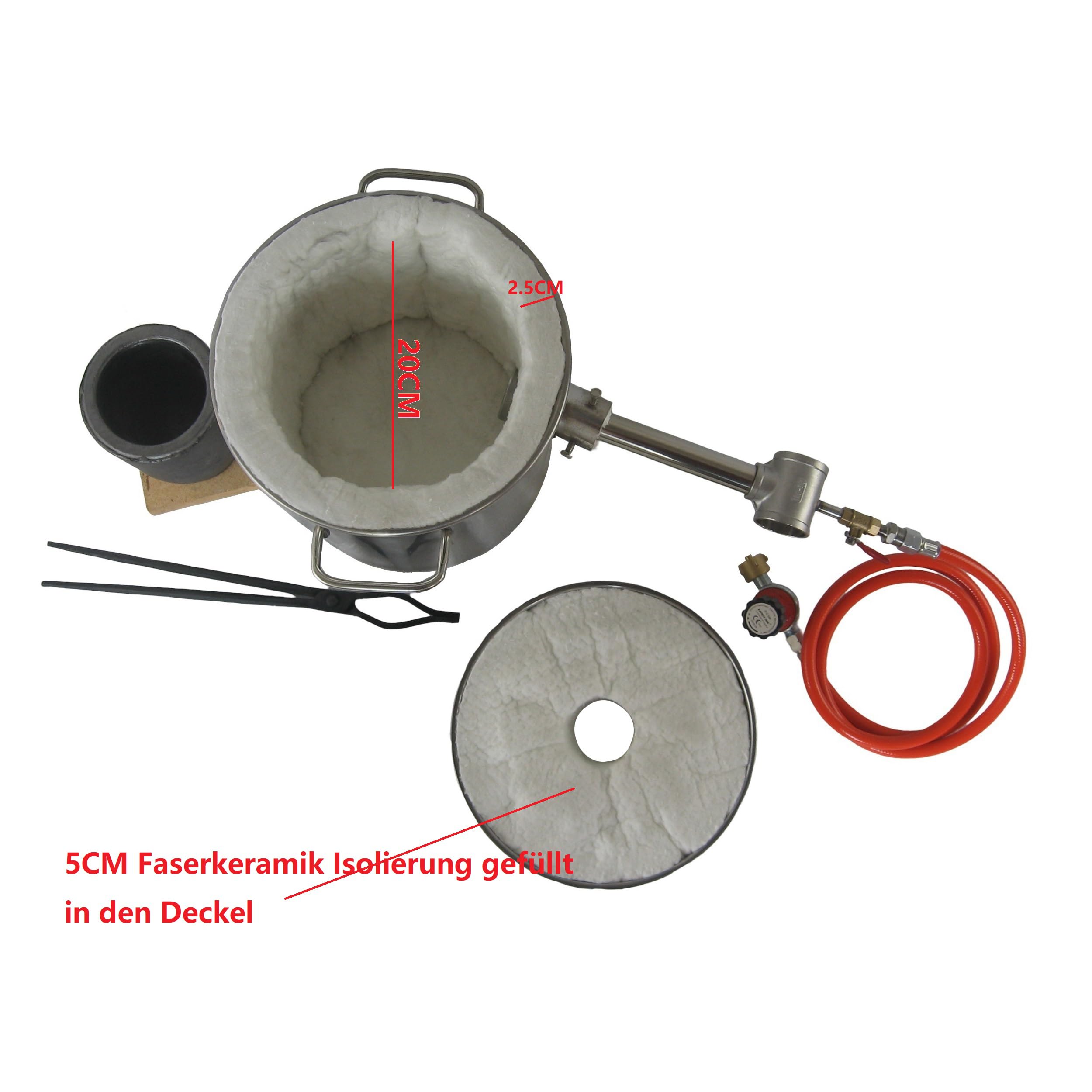 Four de fusion au propane 6 kg avec creux, forme de barre de 113 ml, four avec réducteur de pression pour métal, or, argent, cuivre, aluminium, kit d'outils de coulée complet