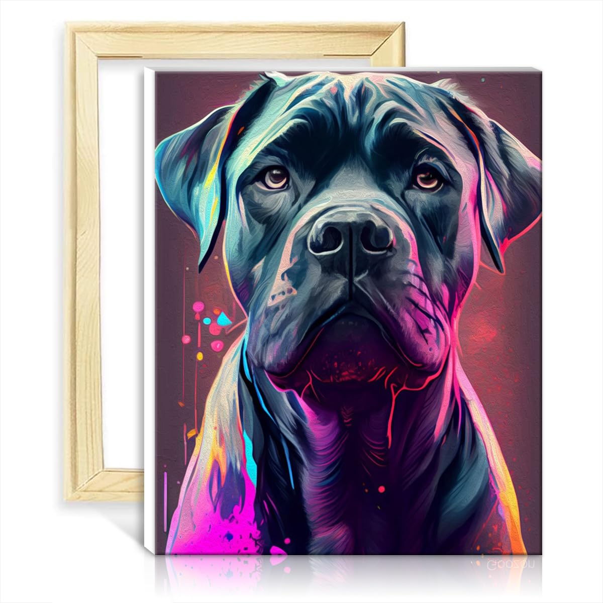 TANGFEIY Painting by Numbers Kits Cane Corso DIY Oil Painting by Numbers Canvas Crafts Acrylic Number with Paintbrushes Art Oil Painting DIY Frame(30x40cm)