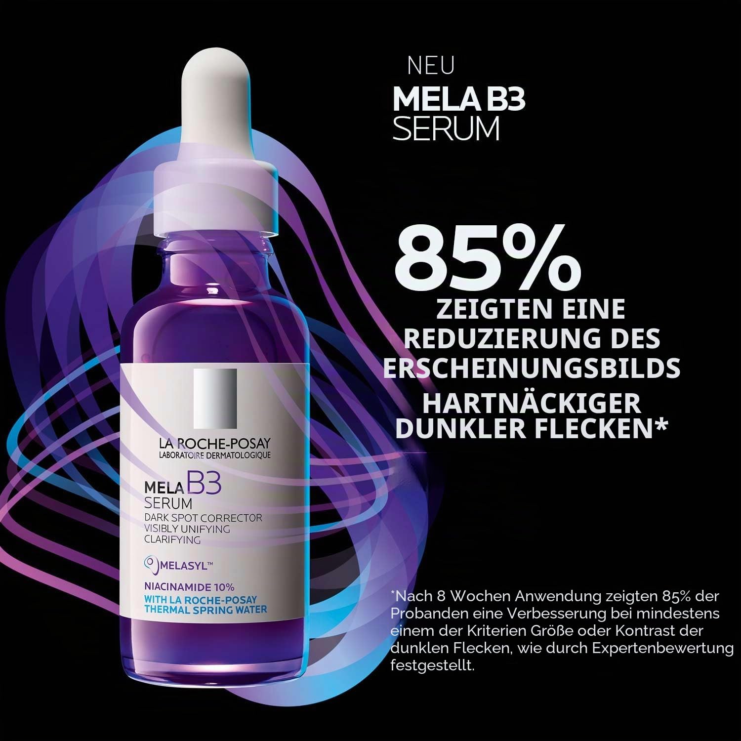 La Roche Posay Anti-Pigmentflecken-Serum für jede Haut, Mildert dunkle Flecken, Pigmentflecken, Altersflecken, Pickelmale, Anti-Rückfall-Wirkung, Mit Melasyl und Niacinamid, Mela B3, 30 ml