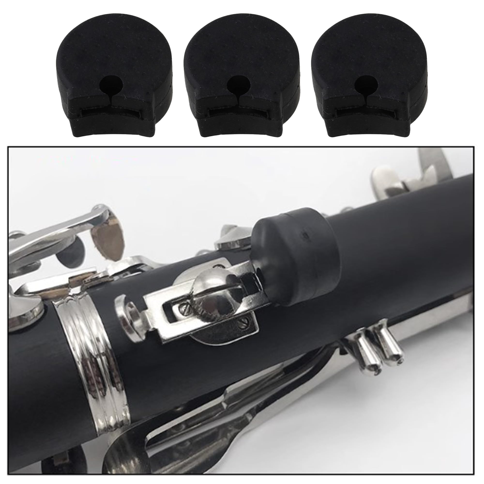 Supporto Per Pollice Clarinetto - In Metalloo Con Dado E Viti - Argento - Comfort Per Dita - Foto 7